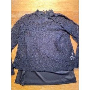 Adiva Black Lace Blouse-M